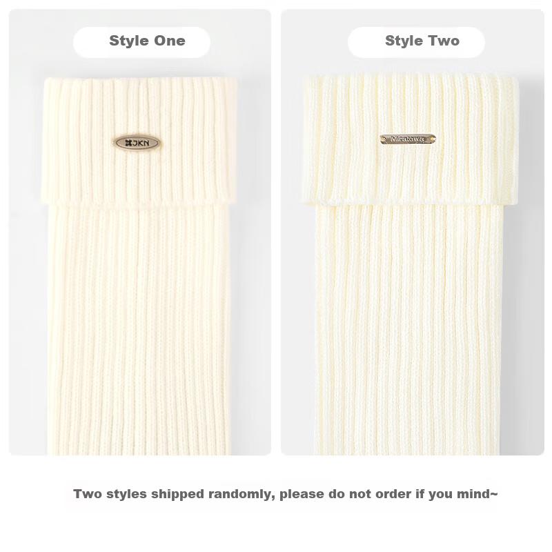 JKN Women's Knitted Leg Warmers Black Autumn Winter Slimming Warm Leggings for Shoes Snow Boots Calf Socks