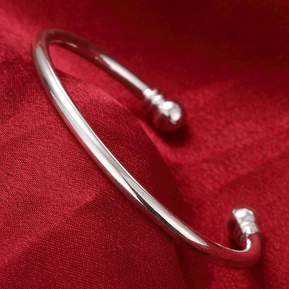 Bracciali Trendy in Argento 925 Braccialetto Charms Carini Aperti per Donne Gioielli di Moda Regolabile Dimensioni Bracciale Manicotto Festa di Matrimonio