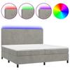 VidaXL Slat Bed Base with LED Mattress, Upholstered Bed with Headboard, Double Bed, Adult Bedroom Bed, Modern, 3136023