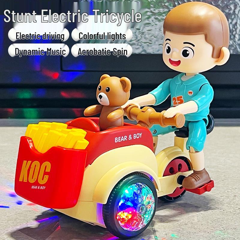 Triciclo Elétrico Rotativo Infantil com Luzes e Música