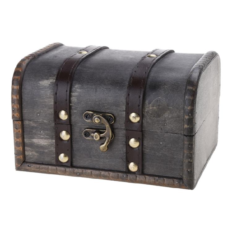 Decorative Treasure Box Vintage Wooden Large Desktop Storage Boxes for Jewelry