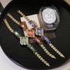Fashion Clover Bracelet Quartz Watch Women's Colorful Gemstone Full Diamond Watch
