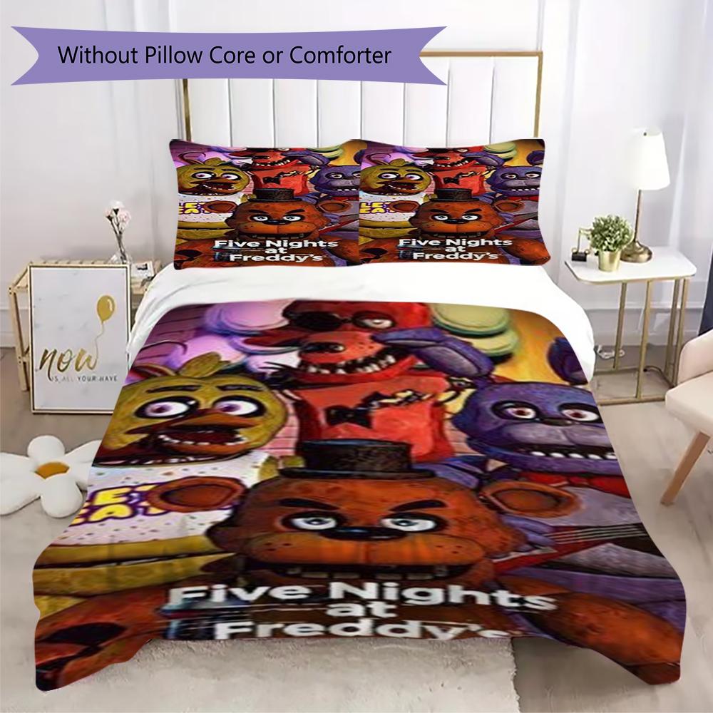 Five Frightful Nights Freddy'S Threepiece Set Without Core 1 Duvet Cover 2 Pillowcase Without Core Christmas Birthday Gift