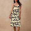 Women's Spaghetti Strap Backless Bow Loose Casual Beach Holiday Dress Sundress