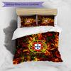 Set Biancheria da Letto Stampata Calcio Portogallo 3 Pezzi Set Copriletto Traspirante Accogliente come Regalo per la Casa Nuova o per le Feste
