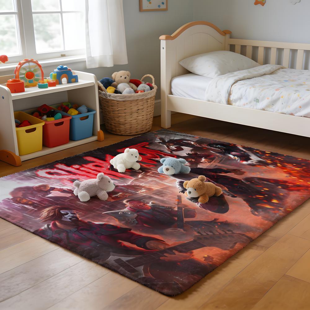 Floor Mat Soft Flannel Rug Non-Slip Absorbent Mat for Bathroom Bedroom Home Decor Rock Band S-slipknot