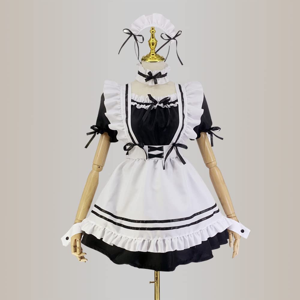 HUIROM Maid Anime Cute Lolita School Maid X Size Costume, Cosplay, Halloween, Costume, Beginner's, Costume, Alice-inspired, Festival, Christmas, Cafe,