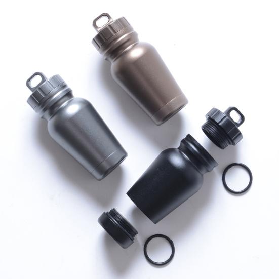 Aluminum Alloy Sealed Bottle Waterproof Capsule Pill Box Outdoor Firstaid Tool
