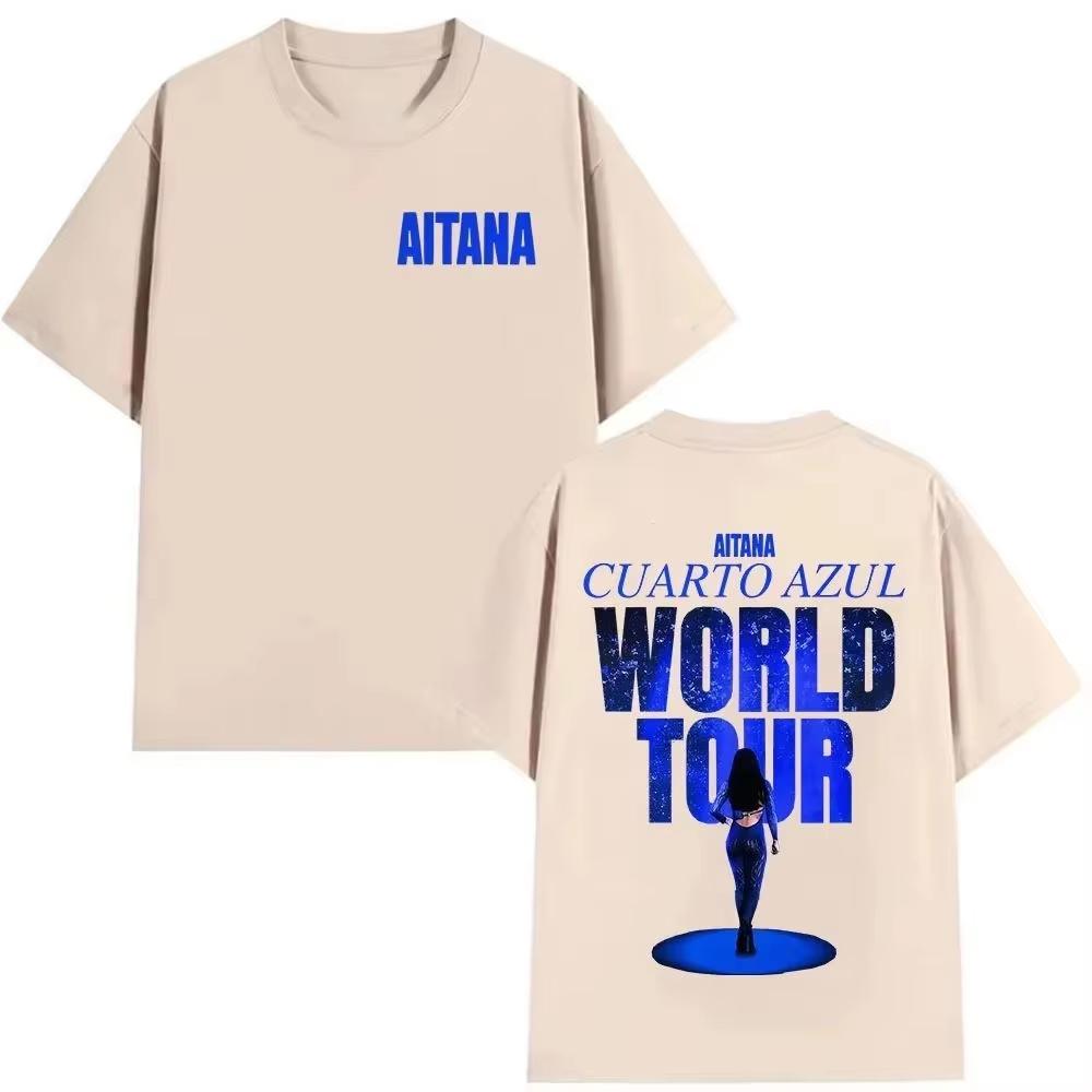Arrival Aitana Cuarto Azul World Tour Graphic Print Cotton Tshirt Unisex Men Women Crew Neck Concert Fan Gift Casual Tops