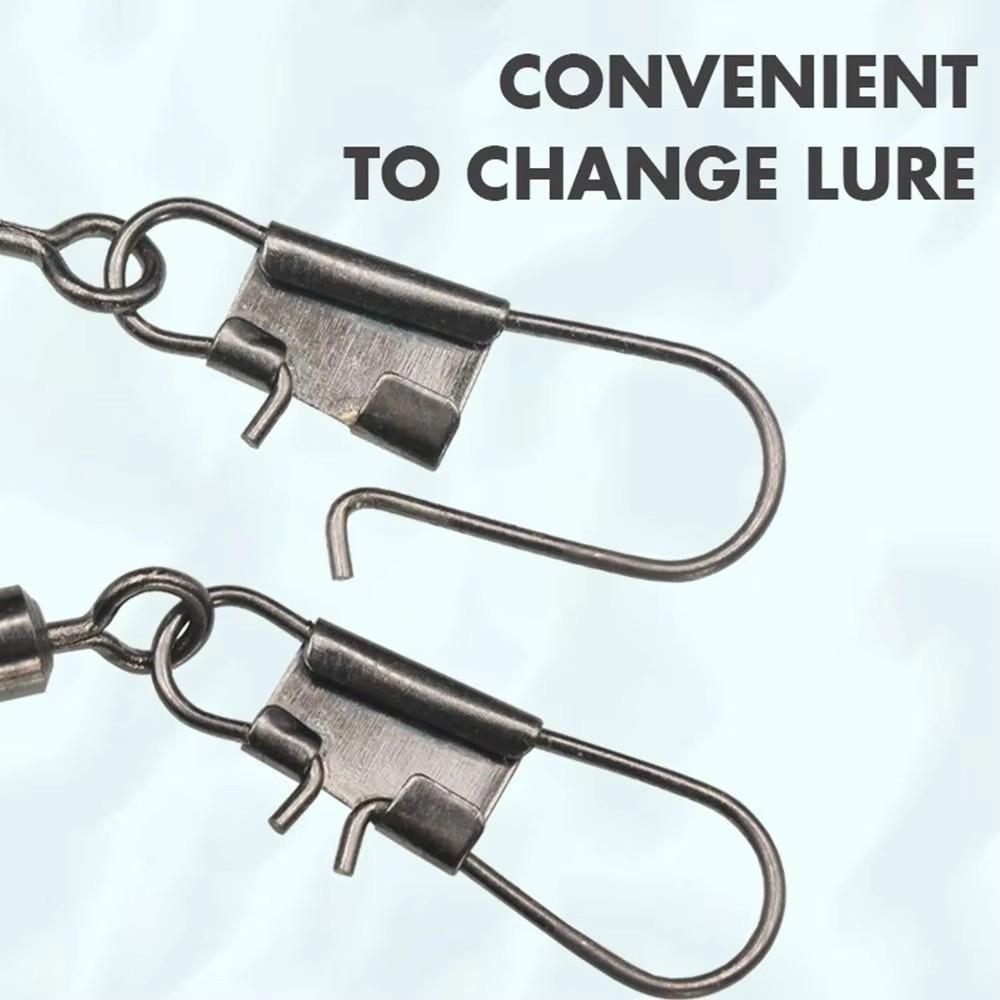 10pcs Heavy Duty Rolling Swivel Snap Stainless Steel Fishing Tackle Connector For Outdoor