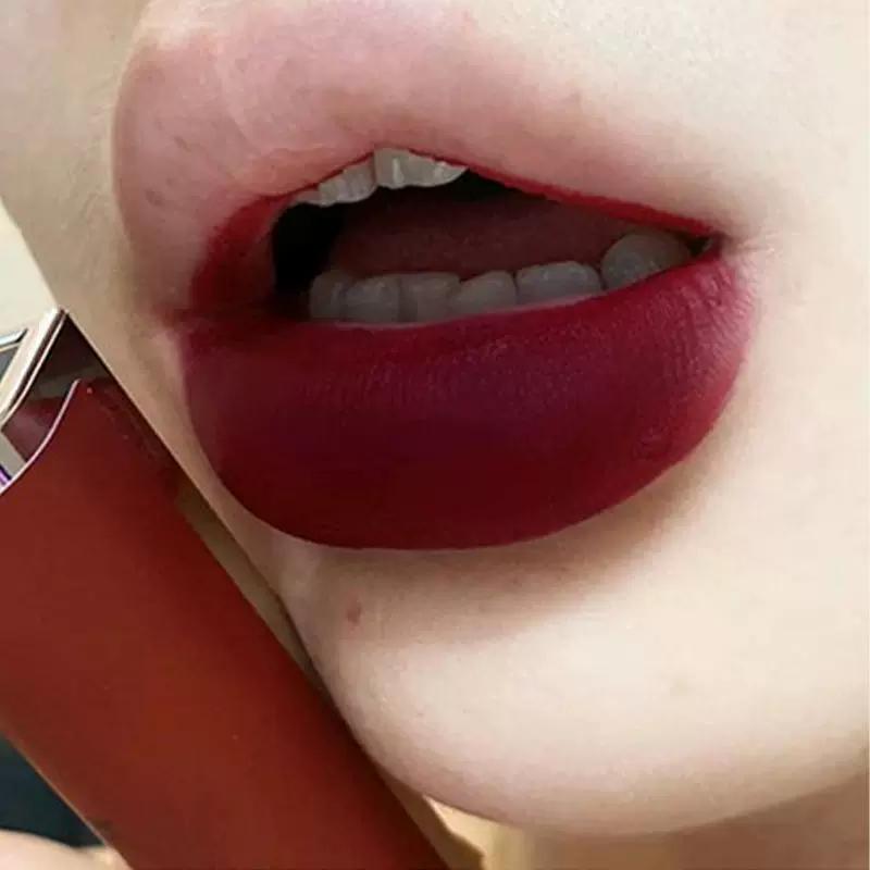 Retro Red Lips~Lip Glaze, Rust Brown Lip Mud, Matte Finish, Long-Lasting, Non-Fading Nude Lipstick for Students Without Makeup