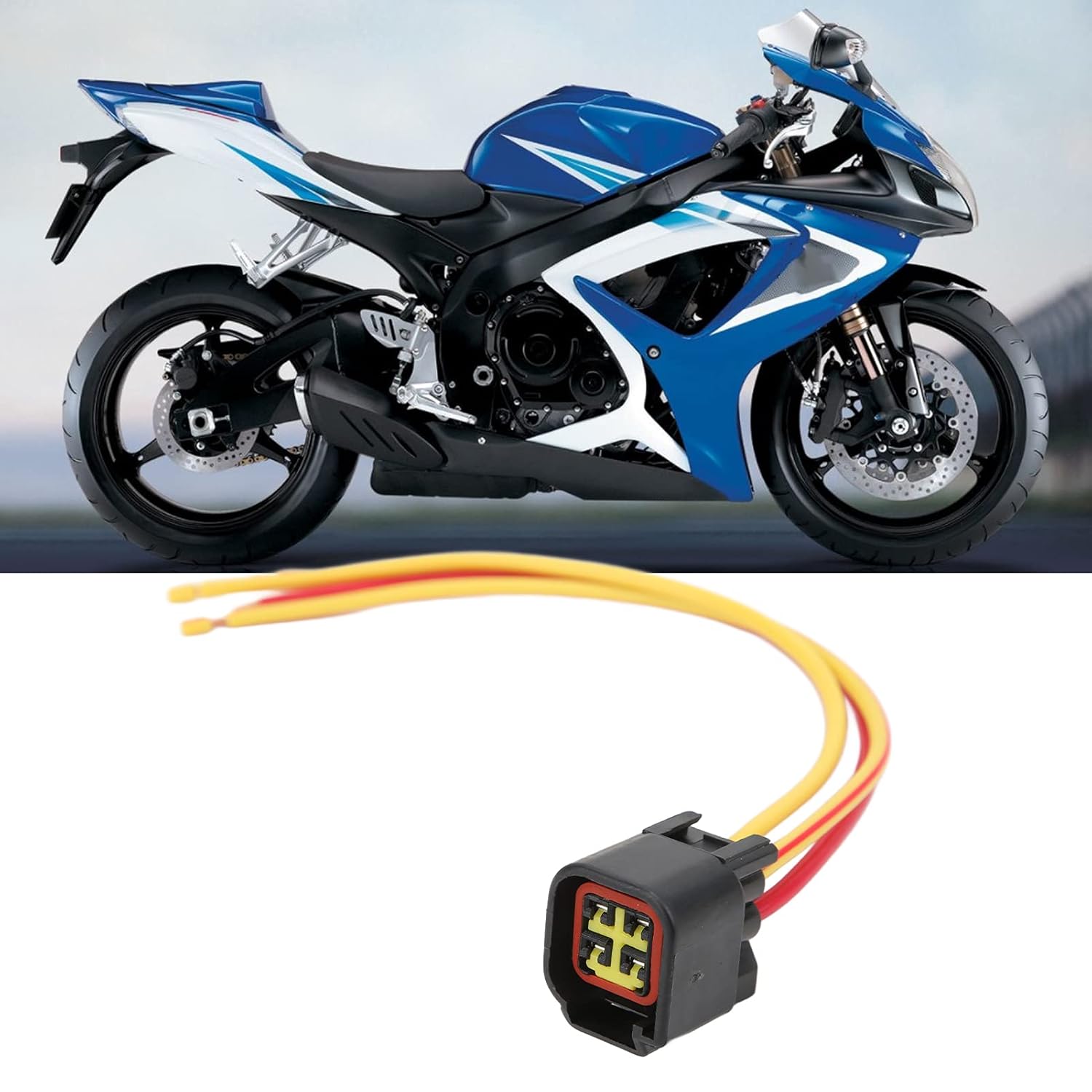 Starter Relay Solenoid Wiring Harness Connector Replacement for GSXR600 GSXR750 2006-2009, ABS Material