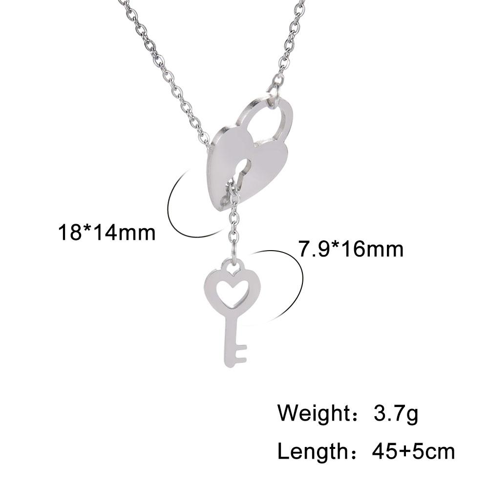 

Simple Chain Stainless Steel Lock Necklace Clavicle Chain Heart Pendant Women Rock Padlock Goth Jewelry Party 2025 New Year Gift