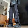 Pánské ležérní kalhoty Straight Street Dance Tooling Jarní a podzimní Nové s vysokým pasem Volné široké nohavice