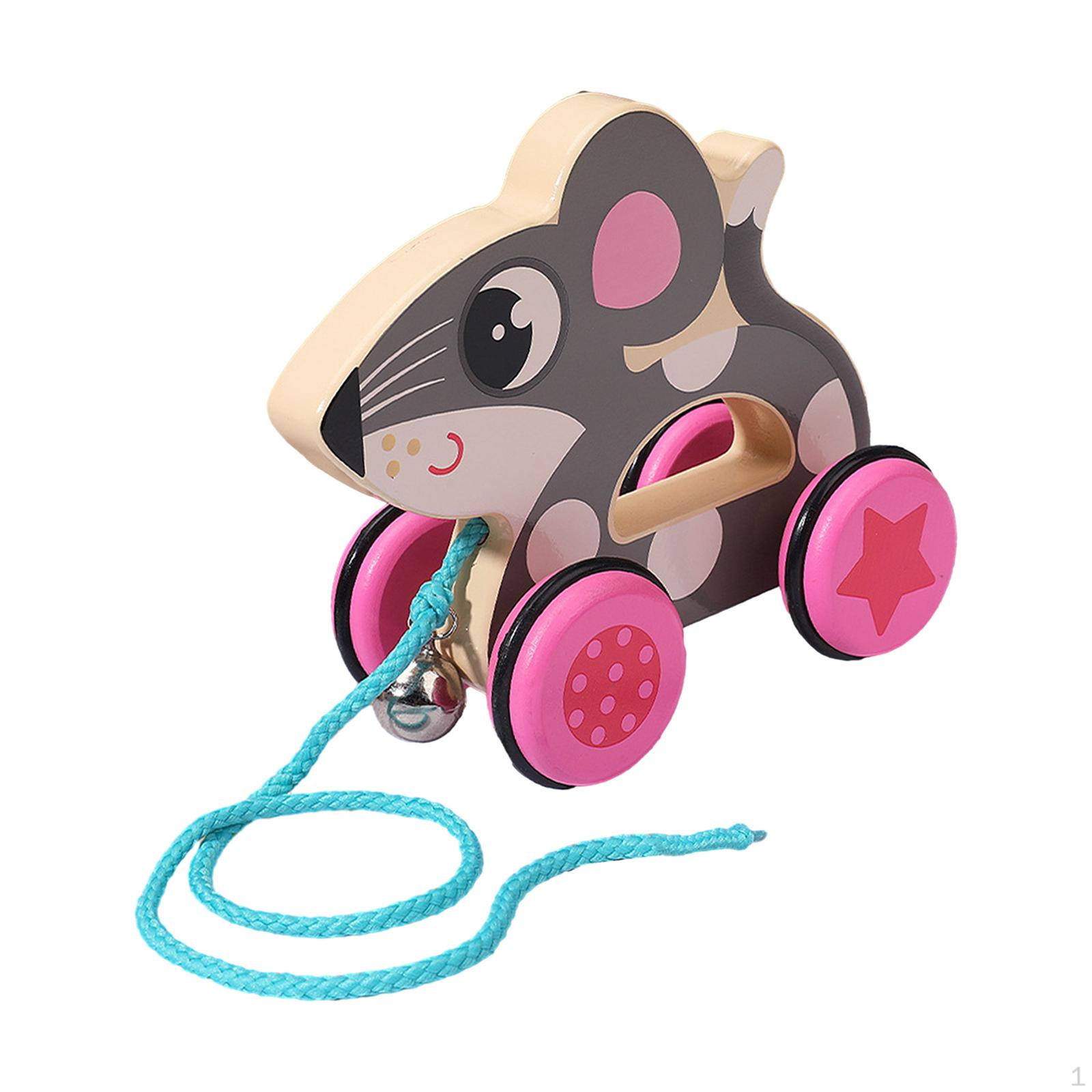 Animal , Baby Toy, Educational Pull Toy with String for Toddlers Rat