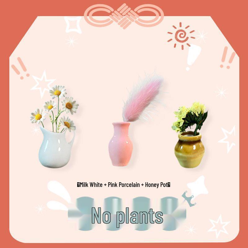 Handmade 3D Ceramic Vase Magnet for Hydroponic Plants & Flowers