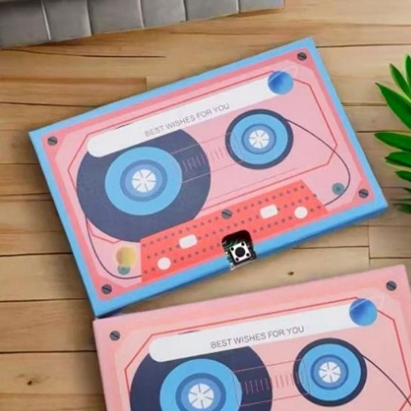 1 Piece Anniversary Gift Message Recorder Cassette Recording Voice Tape Greeting Card Handmade Surprise For Birthdays
