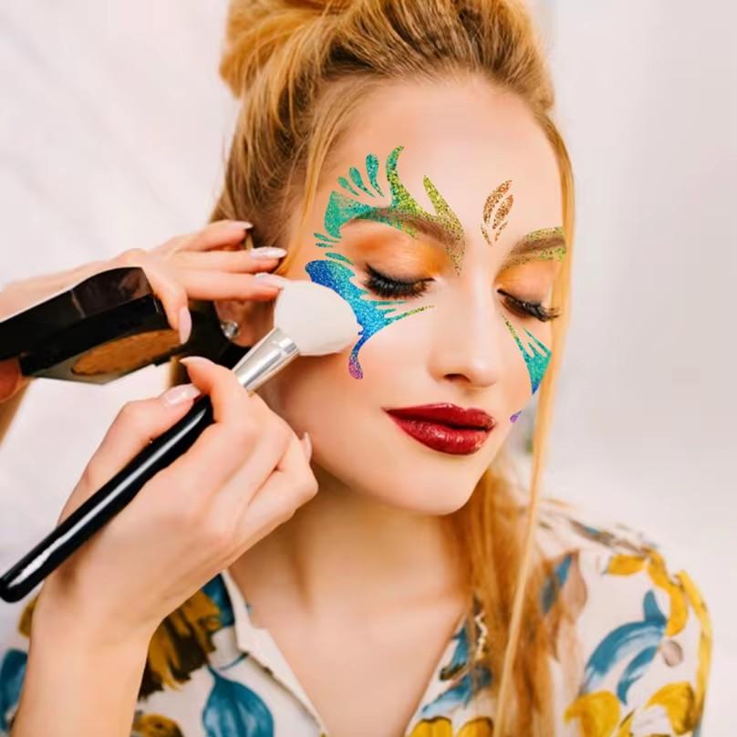 Reusable Face Paint Templates Multiple Pattern Hollowed Body Art Paint Stencils Easy Use Hand Painting DIY Makeup Tools Adults