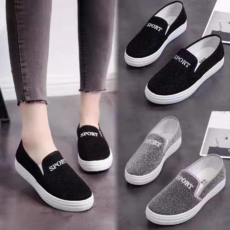 Fashion New Fashion Platform Cloth Shoes Women Shoes Spring and Autumn Flat Single Shoes Slip on Casual Lazy Shoes 2024 Zapatos De Mujer