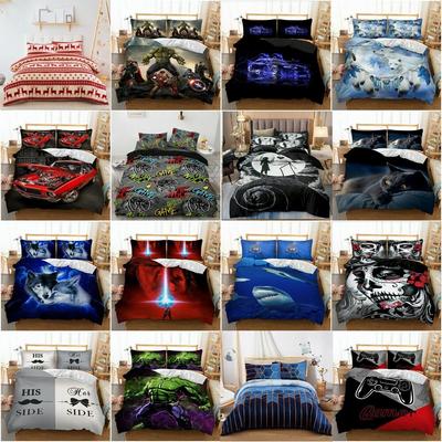 Conjunto de Roupa de Cama com Capa de Edredom Estampada Capa de Colcha Tamanho Solteiro Duplo King Fronha