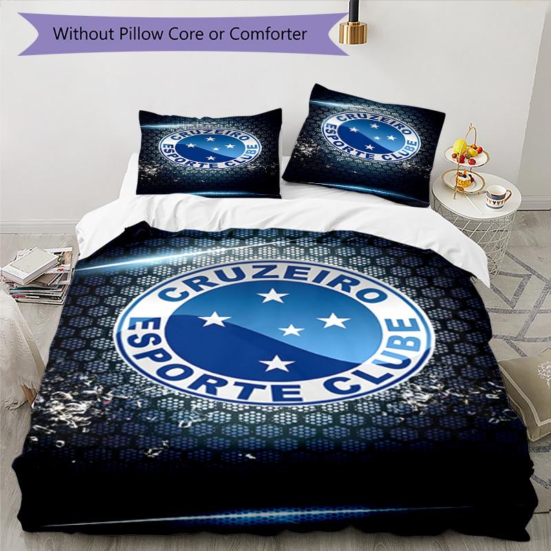 Cruzeiro Esporte Clube Printed Pattern Duvet Cover Set – includes 1 duvet cover and 2 matching pillowcases Bedroom decor Christmas gifts