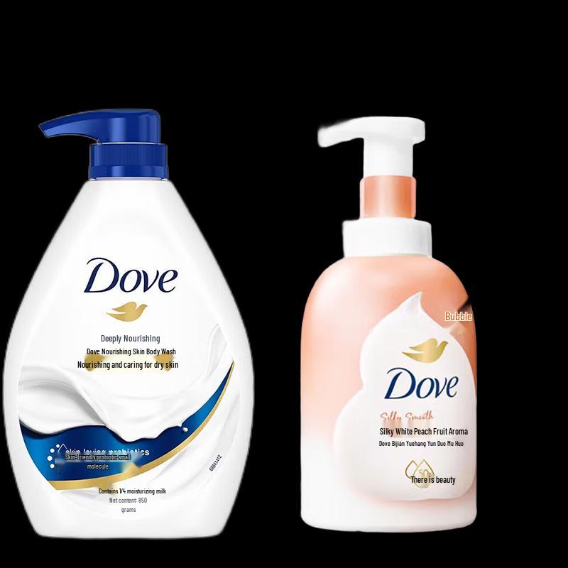 Dove White Peach Foamy & Deep Nourishment Body Wash Duo