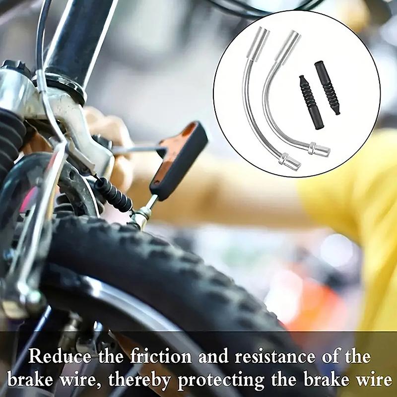 10Pcs V Brake Noodle + 10Pcs Boot Set Cable Guide Bend Tube Pipe Sleeves Protector Hose Brake Mountain Bike Outdoor Noodles