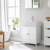 VASAGLE Bathroom Under Sink Cabinet, Floor Cabinet Double Door, 60 X 30 X 60 Cm, Storage Unit, Cupboard with 2 Louvered Doors, Adjustable Shelf