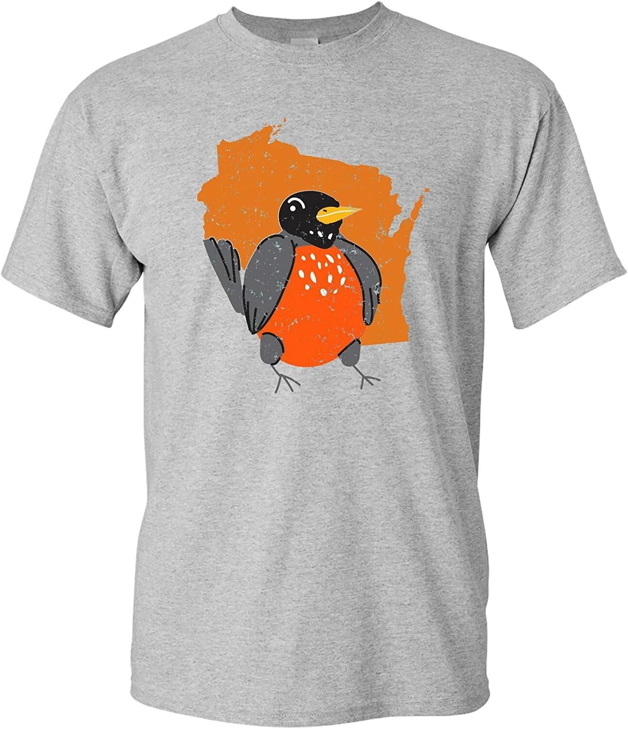 Wisconsin State Bird - State Pride T Shirt - Sport Grey 2XL