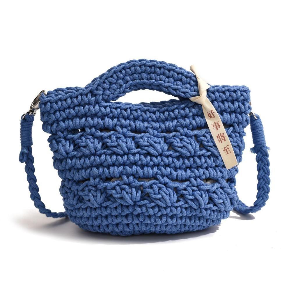 Stylish Knitted Kids Tote Bag Mini Hollow Design Unisex Crossbody For Toddlers