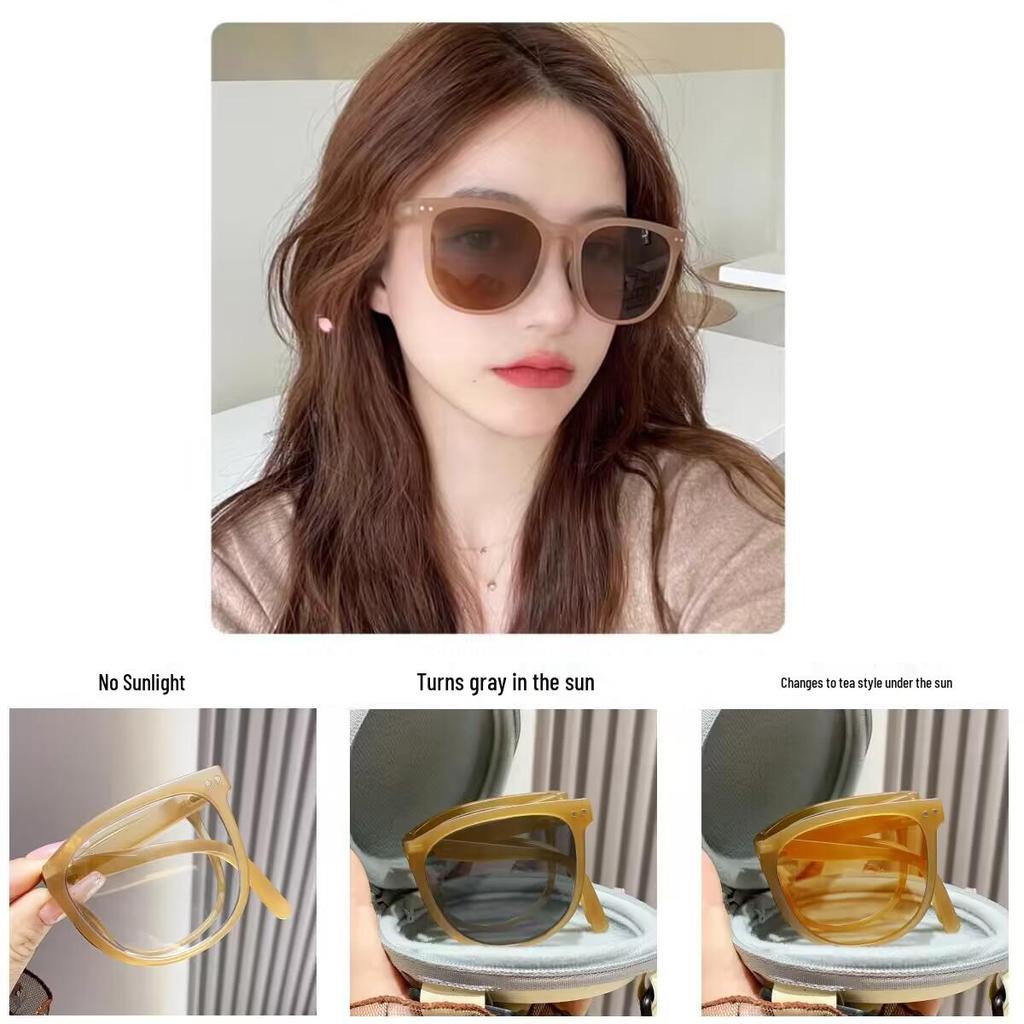 Color-Changing Photochromic Anti-Blue Light Folding Glasses - Fashionable Myopia Glasses