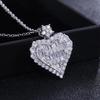 Ladder Love Shape Full Zircon Necklace T Square Zircon Sugar Heart Splicing Group Setting, Engagement Collarbone Necklace