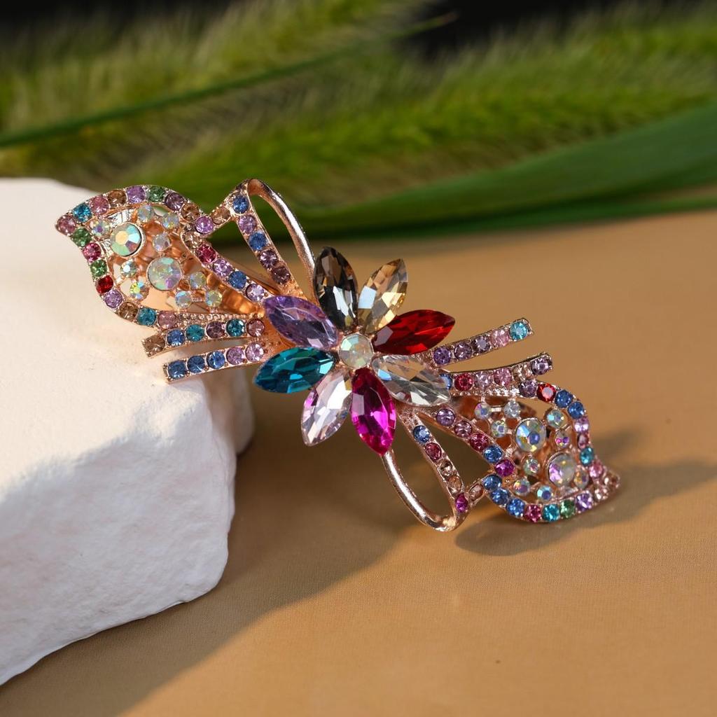 Korean Crystal Hair Clip: High-End Women's Ponytail Headdress – Versatile, Fresh, Sweet Style