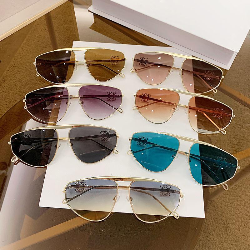 Non-polarized Fashion Large Frame Sunglasses Metal Polygon Sunglasses Street Photography Glasses
