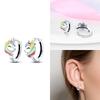 Hoop Earrings 925 Silver Certified Red Bow Heart Zircon Stud Earrings Lady's Anniversary Gift Luxury Jewelry
