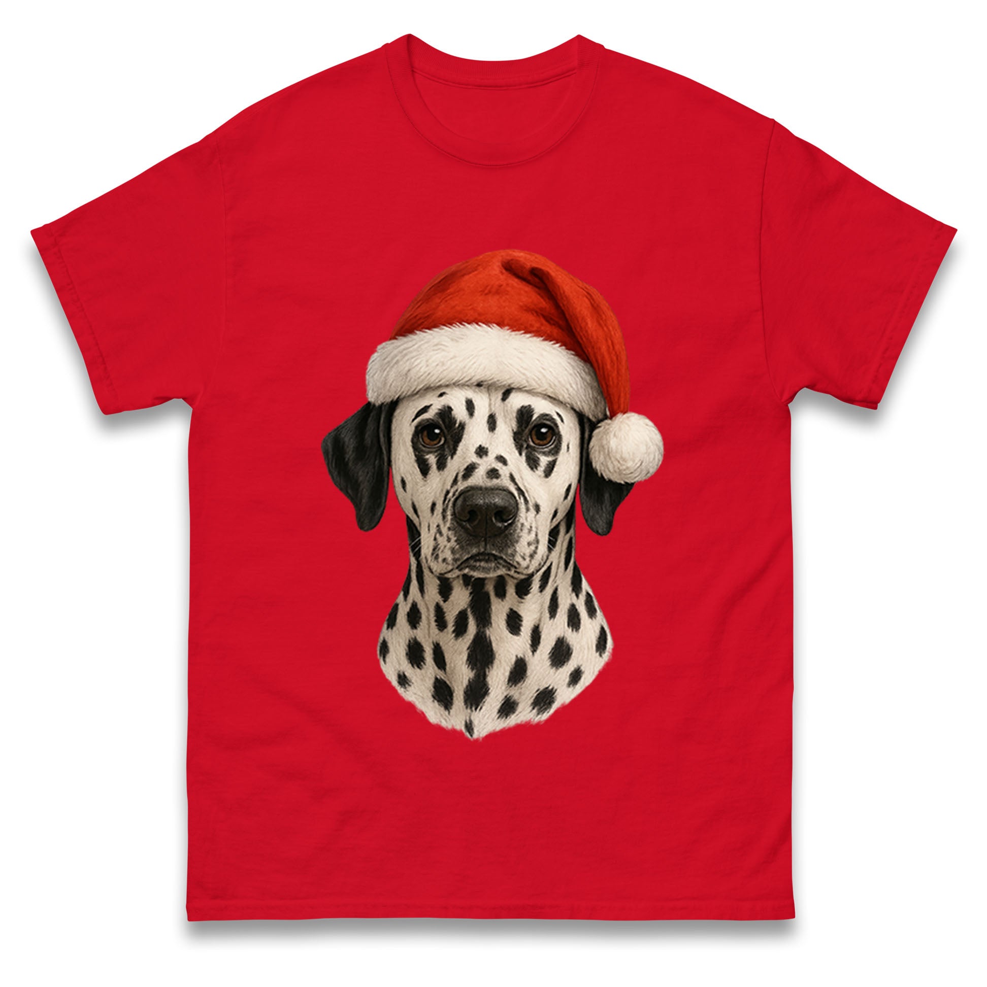 Dalmatian Face Christmas T Shirt Tshirt Mens Womens Unisex Tops Tees 3XL