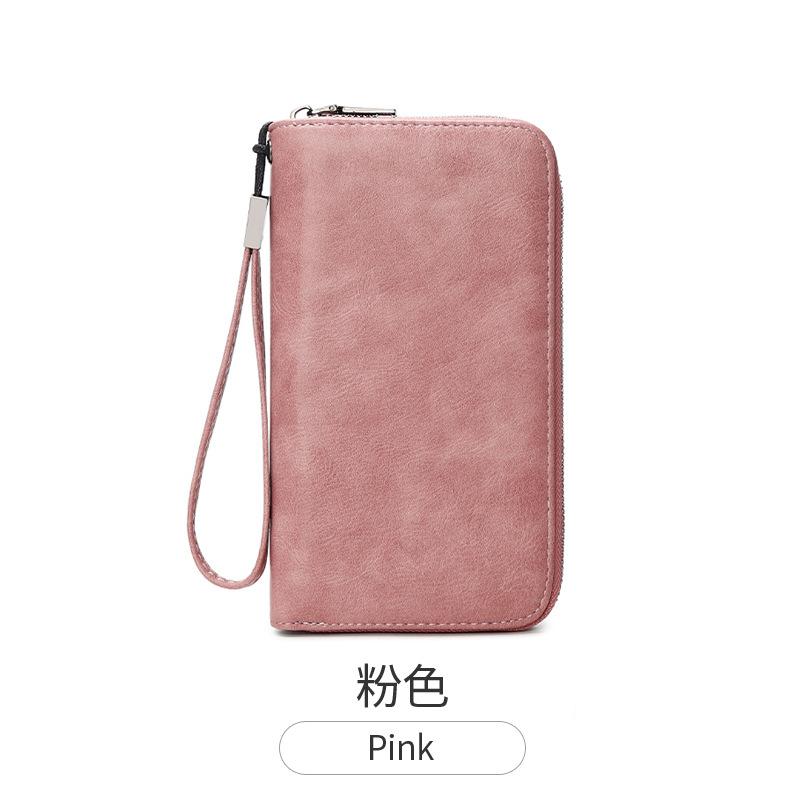 

Новый популярный противокражный кошелек-органайзер для карт с кисточкой, длинный кошелек для нескольких карт, мужской и женский кошелек для кредитных карт и визиток розовый