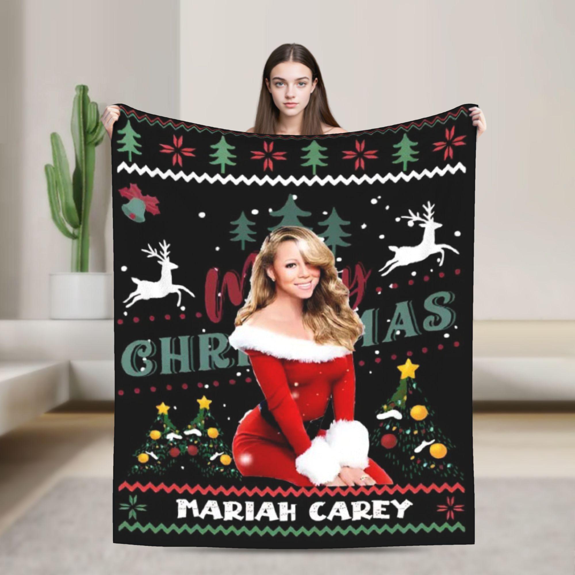 

Mariah Carey Christmas Super Warm Blanket Camping Plush Throw Blanket Funny Home Decor Flannel Bedspread Sofa Bed Cover 30x40in