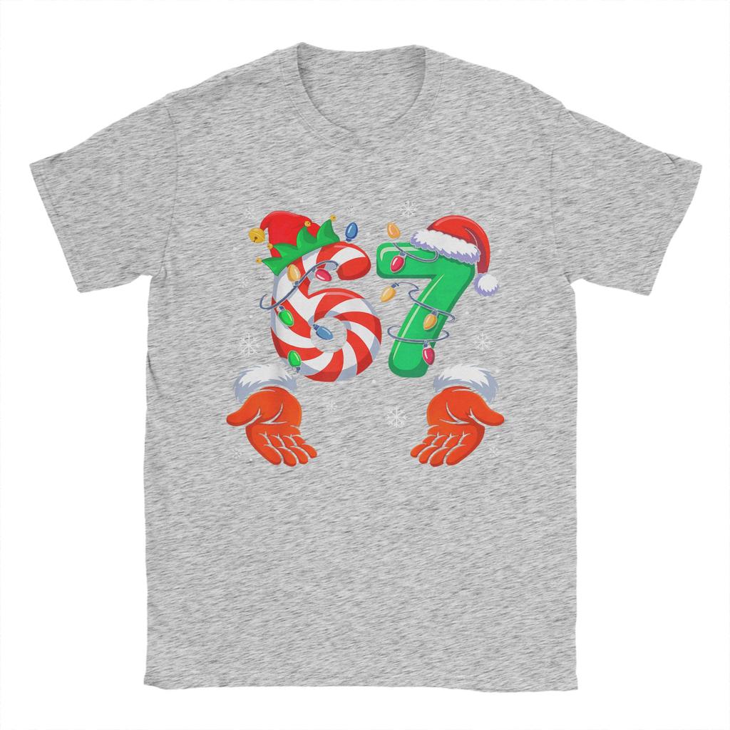 Funny Six Seven 6 7 Meme Christmas Family Xmas Santa Men's T Shirts Awesome Tees Short Sleeve Round Neck T-Shirts Classic Tops