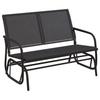 Garden Swing Bench Black 120.5 x 76 x 86.5 cm Textilene & Steel
