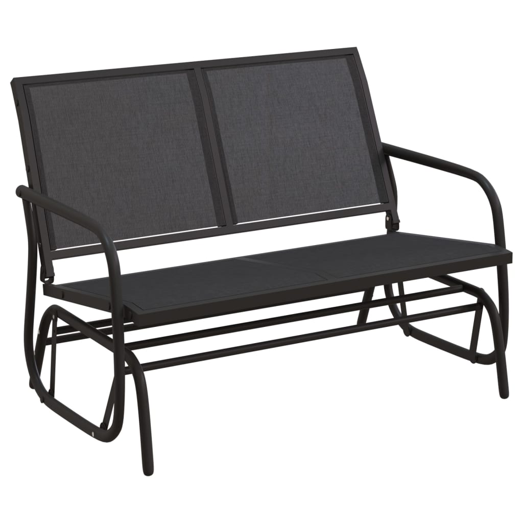 Garden Swing Bench Black 120.5 x 76 x 86.5 cm Textilene & Steel