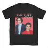 Timothee Chalamet Amerikanischer Schauspieler T-Shirt Strand Reine Baumwolle T-Shirts Für Herren Trendiges Muster T-Shirt Kurzärmelige Kleidung