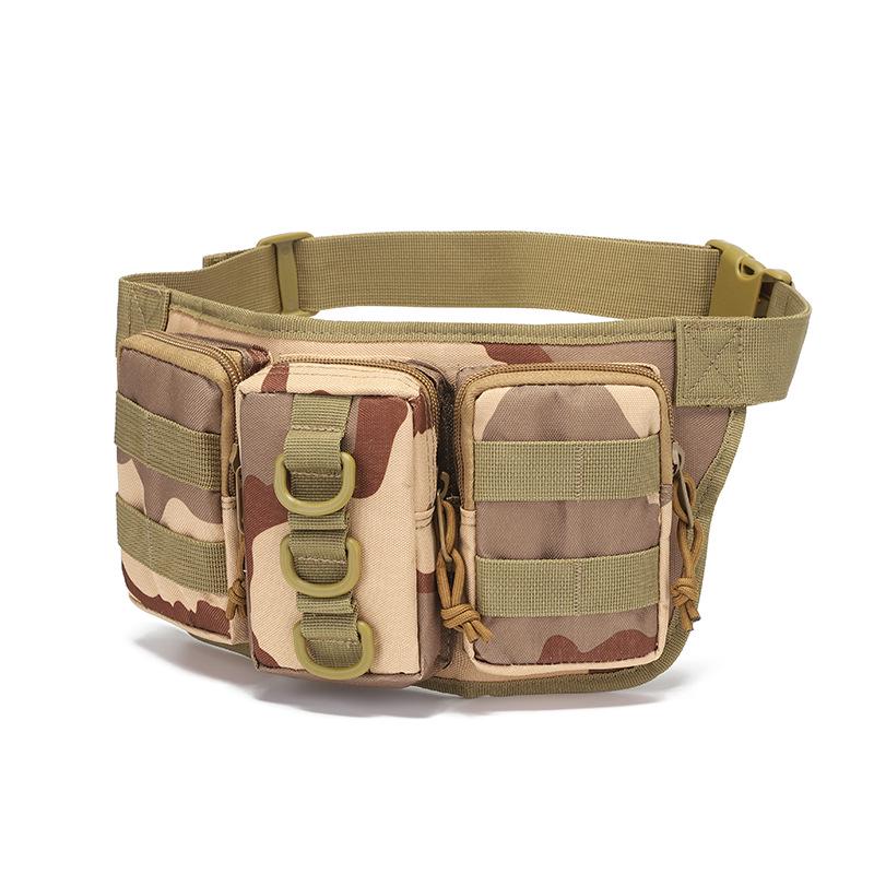 Tactical Camouflage Waterproof Fanny Pack for Outdoor, Cycling, and Mountaineering with Three Compartments