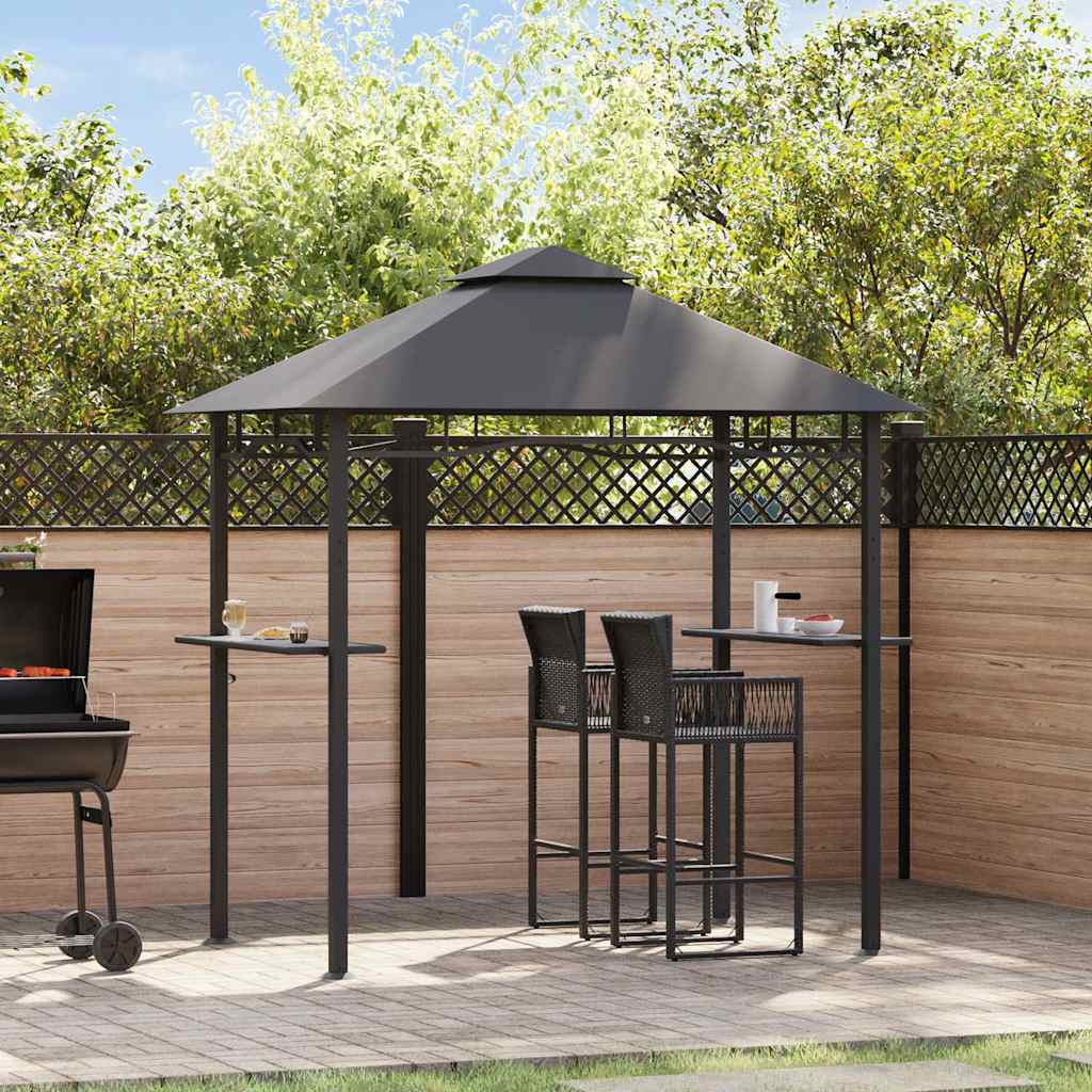 vidaXL BBQ-Pavillon 240x150x255 cm Anthrazit Stahl dunkelgraue