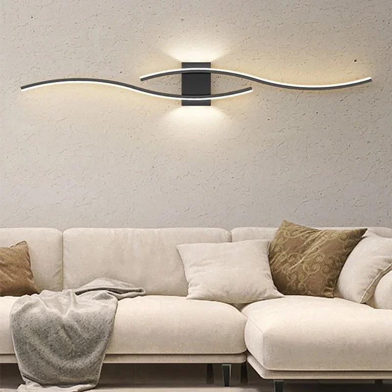 Moderne LED-Wandleuchte 100/120CM Langer Streifen Wandleuchte Wohnzimmer Schlafzimmer Nachttisch Bar Heimdekoration Fernbedienung LED Lustre