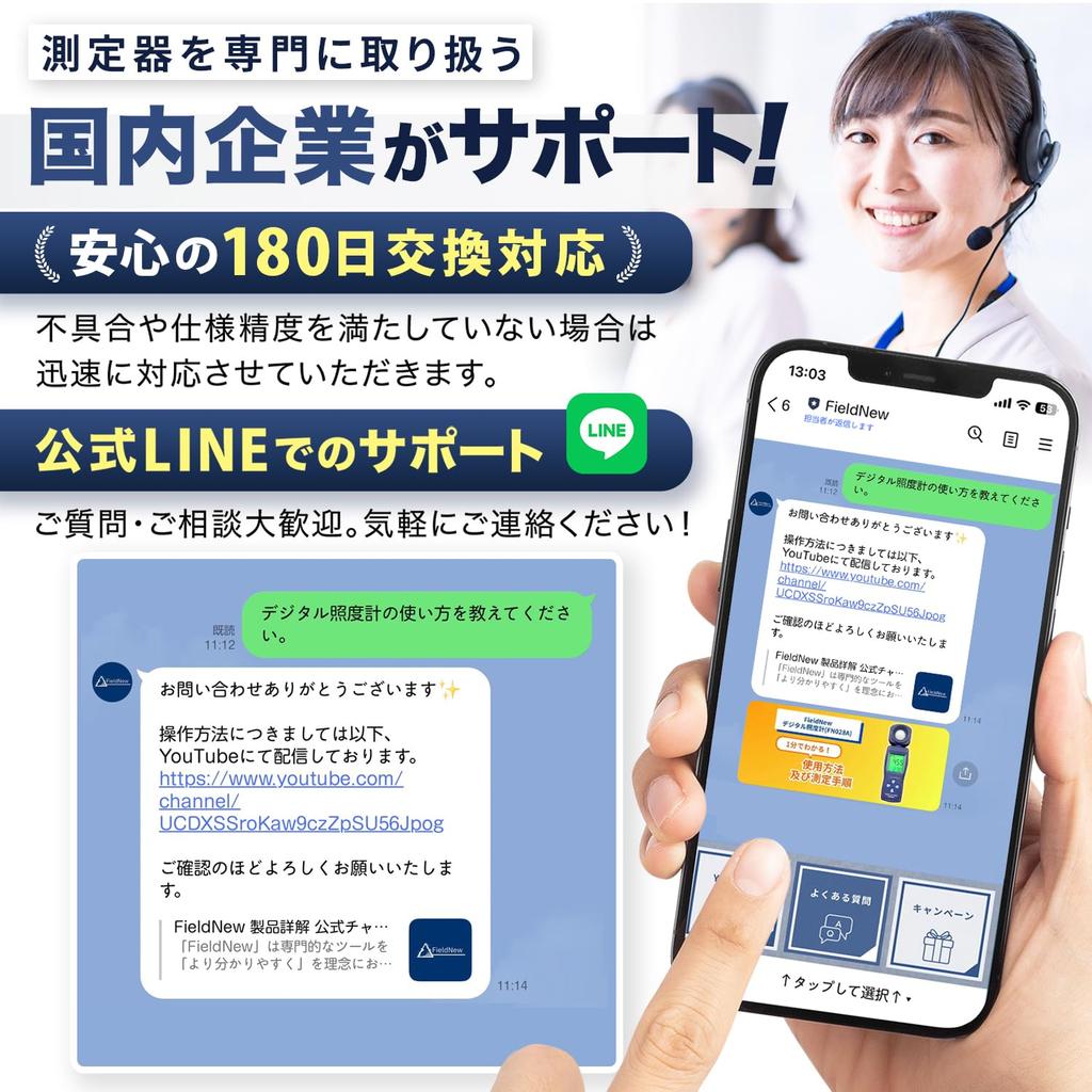 FieldNew Digital Illuminance Meter Lux Meter Lux Rotating Sensor Japanese Instruction Manual Video Explanation Illuminance Temperature Plant Grow