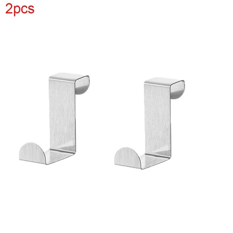 Door Hanger Hook Stainless Steel Kitchen Cabinet Pull Over Door Hook Clothes Bedroom Bathroom Hanger Holder Multi Hook