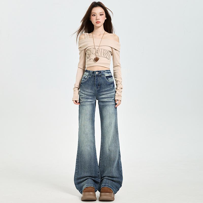 Spring 2026 Women s Retro Blue Slimming Flare Jeans Small