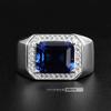 Solitaire Male 5ct Lab Emerald Sapphire Ring 925 Sterling Silver Engagement Wedding Band Rings for Men Moissanite Party Jewelry