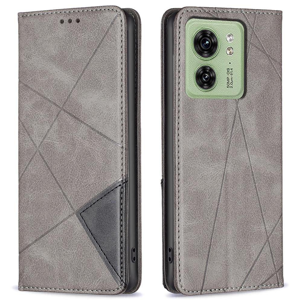 Card Holder Shell for Motorola Edge 40 5G Cell Phone Case Imprinted Line Stand Leather Phone Cover